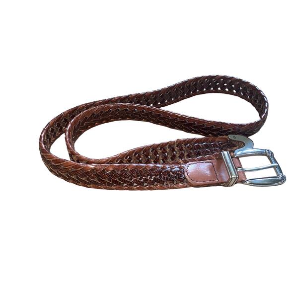 Fossil Genuine Leather Rope Belt Brown with silver hardware size large BT4485COG - Picture 7 of 9
